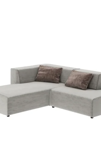 KARE DESIGN Infinity Boston hjrnesofa, m. 2 mrkegr puder - gr stof og plast