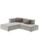 KARE DESIGN Infinity Boston hjrnesofa, m. 2 mrkegr puder - gr stof og plast