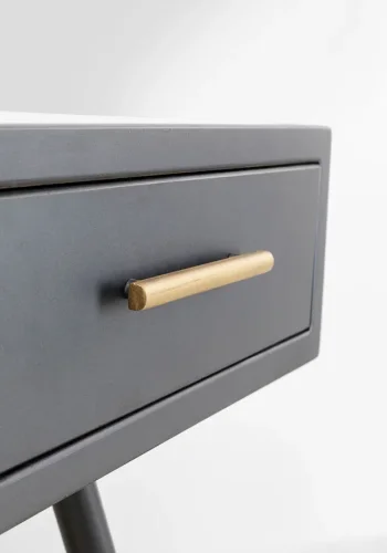 KARE DESIGN La Gomera skrivebord, m. 2 skuffer - klar glas og sort MDF/stl (140x60)