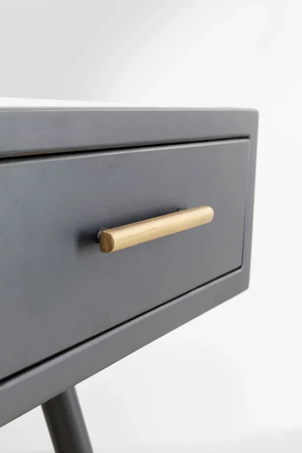 KARE DESIGN La Gomera skrivebord, m. 2 skuffer - klar glas og sort MDF/stl (140x60)