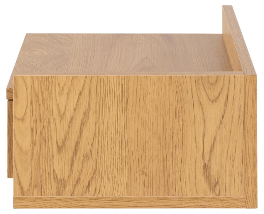 ACT NORDIC Ashlan Wand-Nachttisch, mit 1 Schublade, umkehrbar – natürliches Wildeichenpapier MDF (40x32)