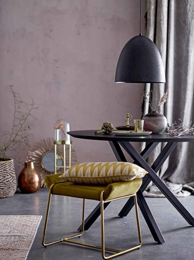 BLOOMINGVILLE Megan Hocker - gelbgrünes Polyester und Metall, rechteckig (60x36)