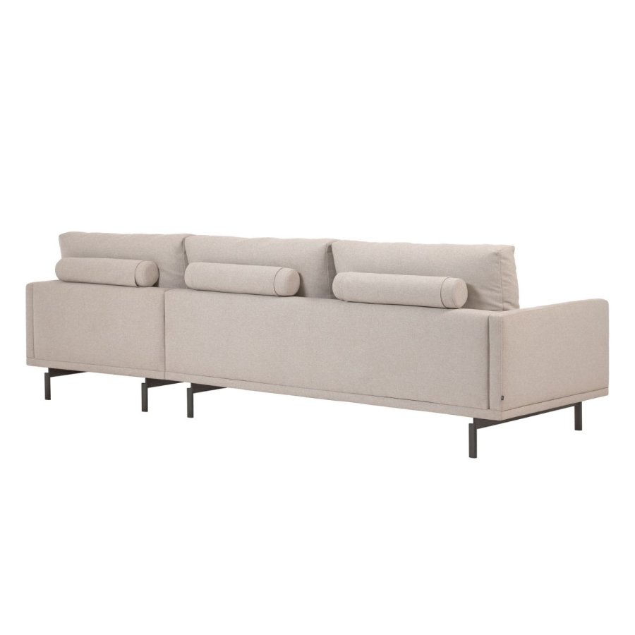 KAVE HOME Galene 3-manns sofa, med hyre sjeselong - beige resirkulerte fibre og jern