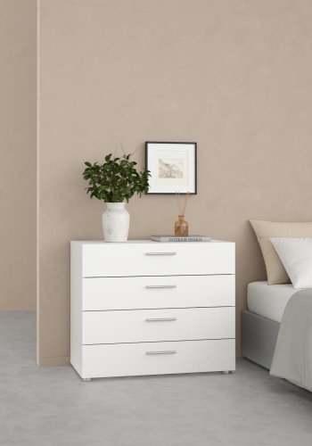 TVILUM Pepe Kommode - weißes Holz, mit 4 Schubladen