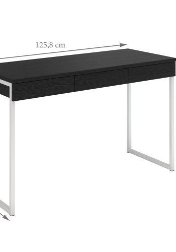 TVILUM Function Plus Schreibtisch - Esche schwarz, mit 3 Schubladen 