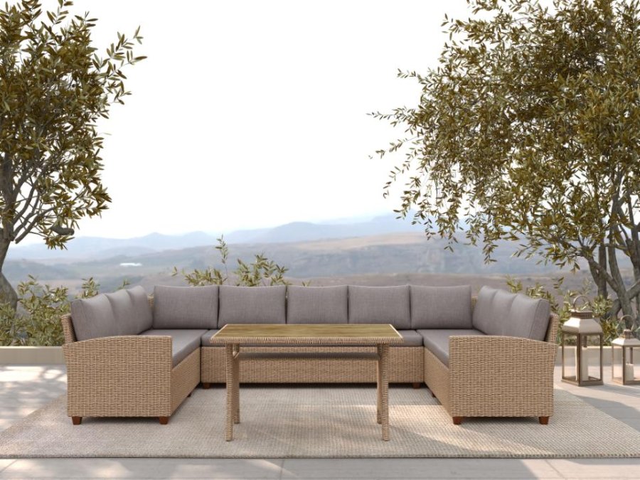 Ventura 9 pers. udend�rs lounge sofas�t - natur rattan