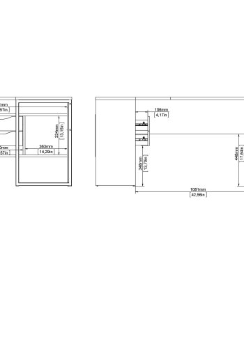 TVILUM Function Plus hjrneskrivebord - mat sort/egetrsstruktur, m. 2 skuffer 