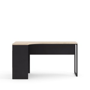 TVILUM Function Plus hjrnepult - matt sort/eik struktur, m. 2 skuffer 