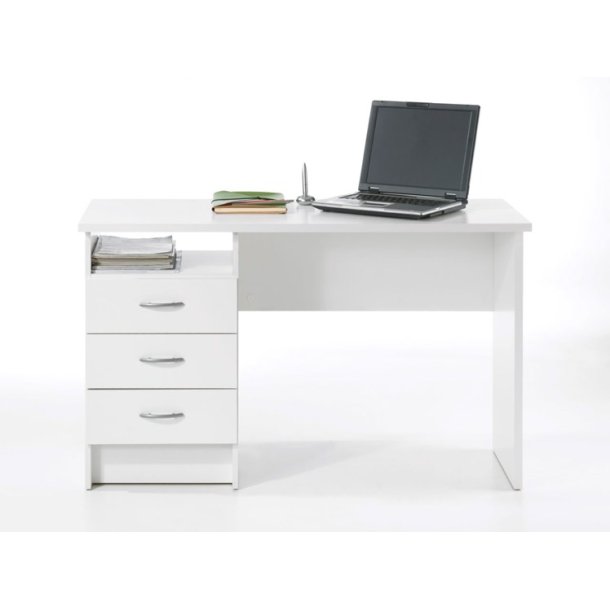 Function Plus skrivebord - Hvidt tr, m. 3 skuffer