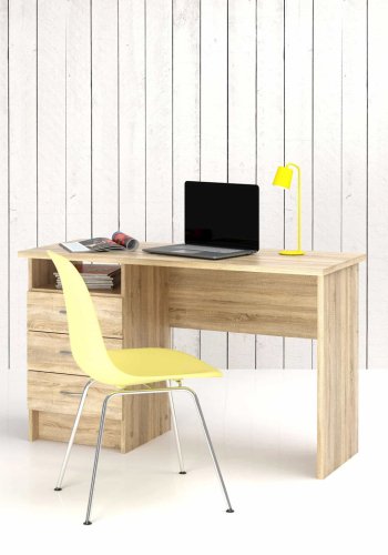 TVILUM Function Plus Schreibtisch - Eichenstruktur, mit 3 Schubladen 