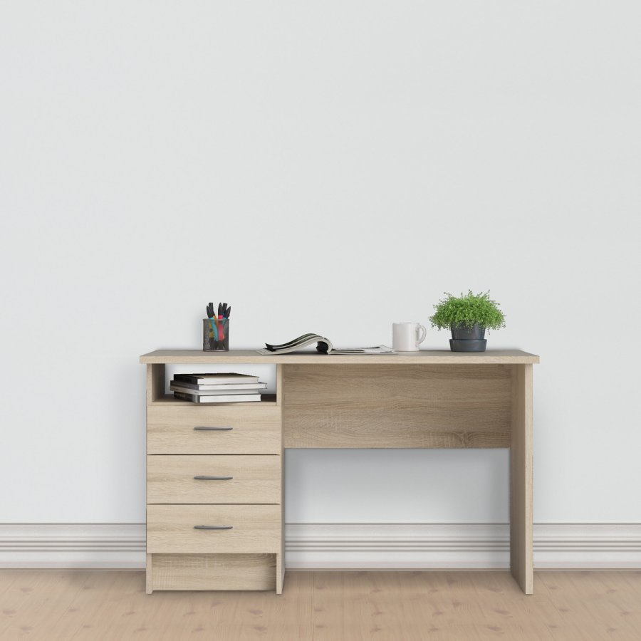 TVILUM Function Plus Schreibtisch - Eichenstruktur, mit 3 Schubladen 