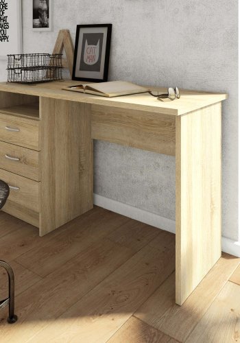 TVILUM Function Plus Schreibtisch - Eichenstruktur, mit 3 Schubladen 