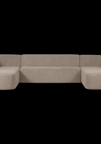 WOOOD Sloping U-formet sofa - natur meleret chenille stof