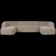 WOOOD Sloping U-formet sofa - natur meleret chenille stof