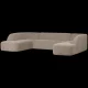 WOOOD Sloping U-formet sofa - natur meleret chenille stof
