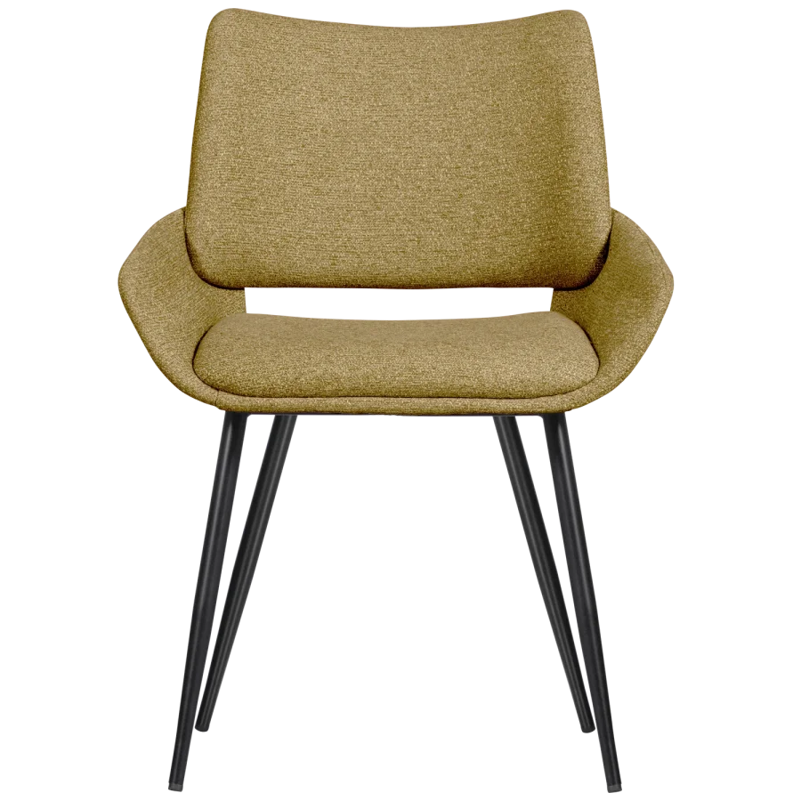 WOOOD Parade spisebordsstol - sennep meleret stof og metal