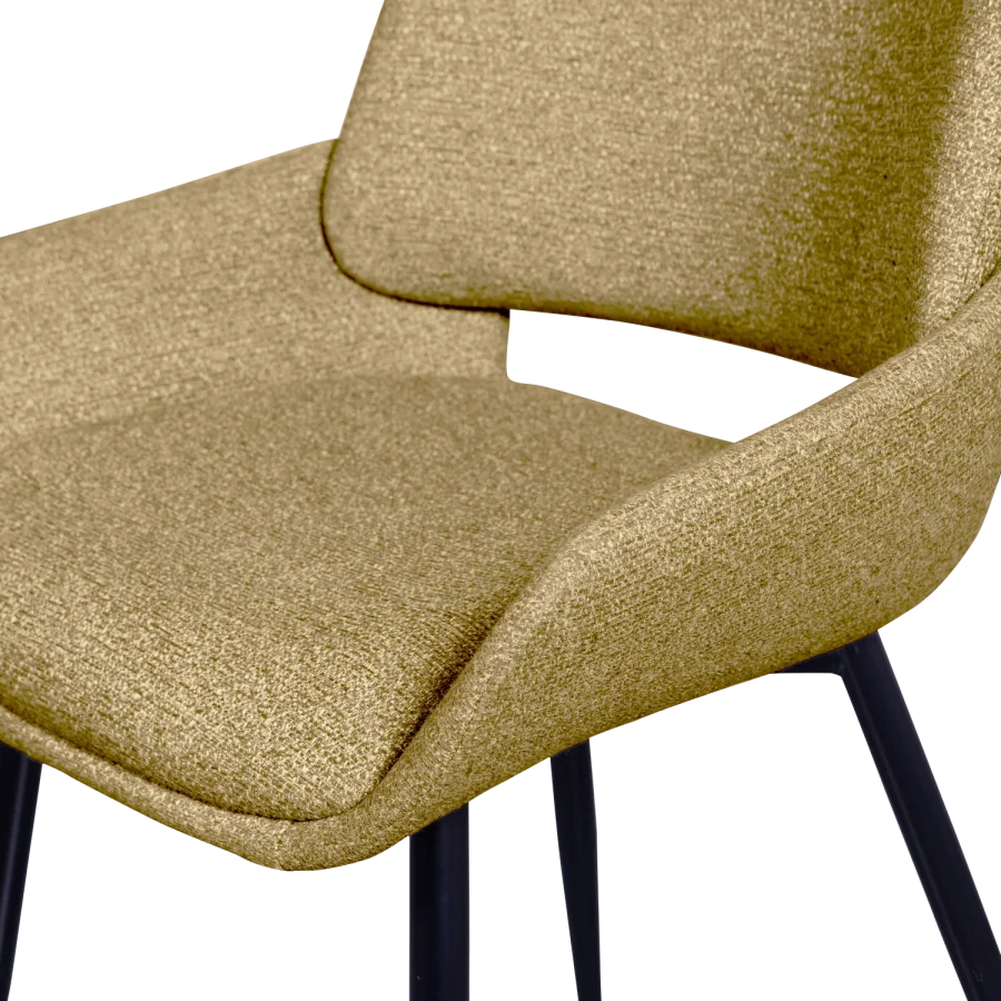 WOOOD Parade spisebordsstol - sennep meleret stof og metal