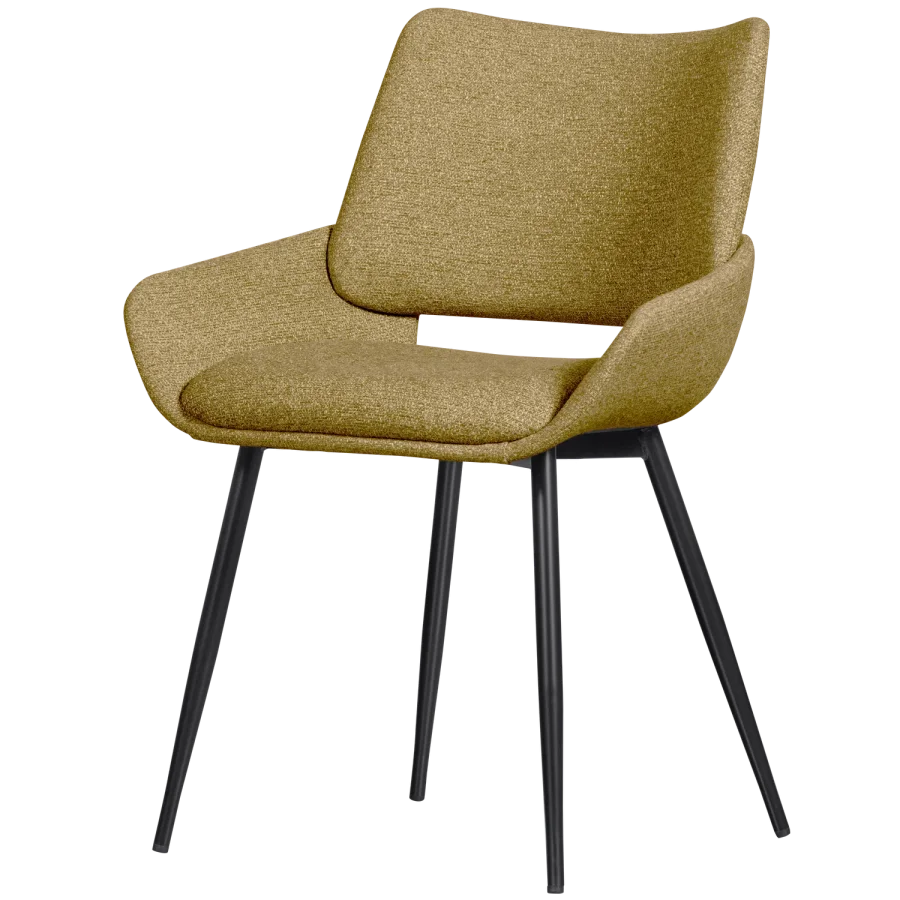 WOOOD Parade spisebordsstol - sennep meleret stof og metal