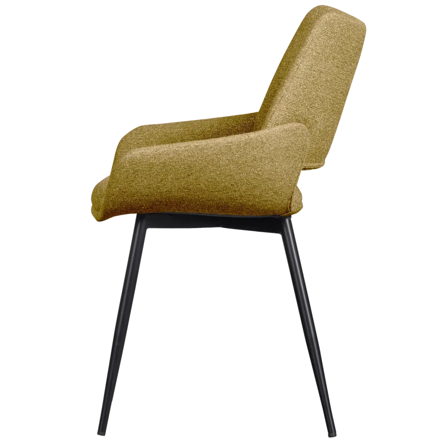 WOOOD Parade spisebordsstol - sennep meleret stof og metal