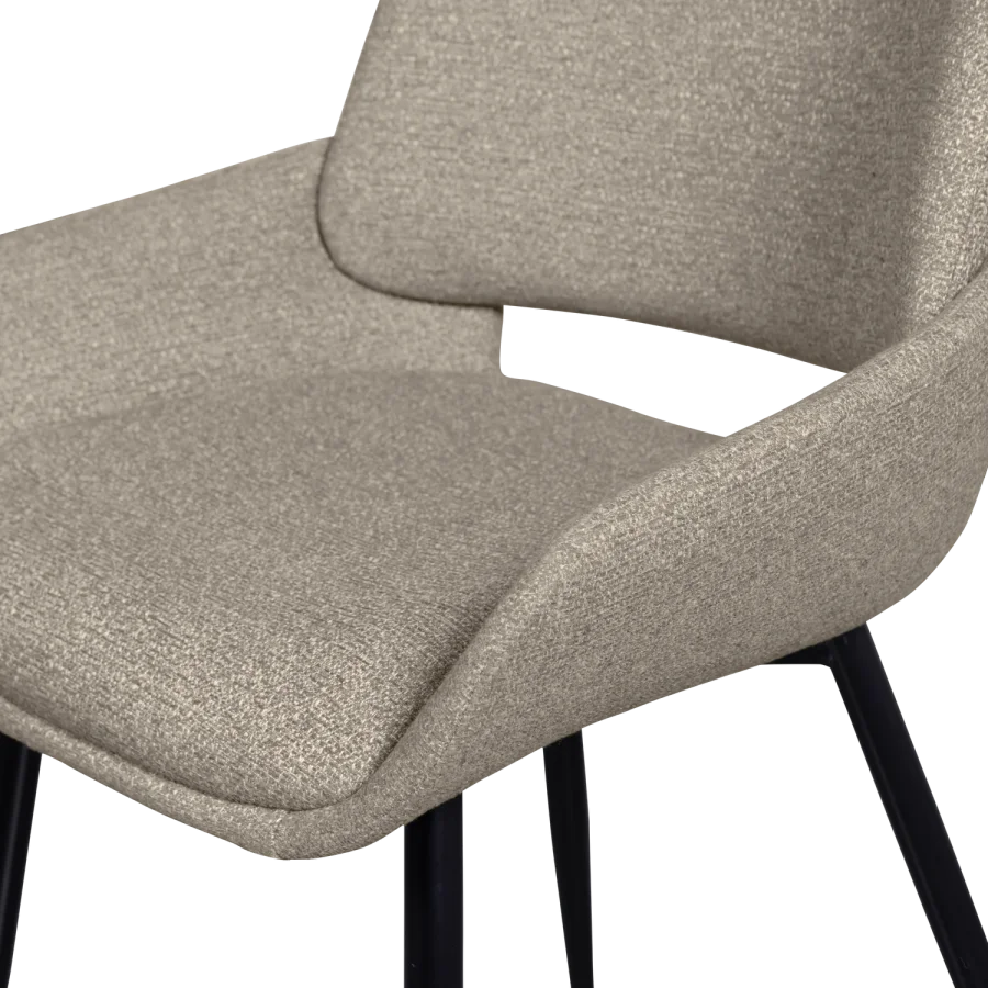 WOOOD Parade spisebordsstol - sand meleret stof og metal