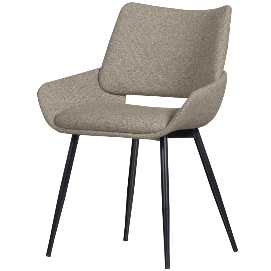 WOOOD Parade spisebordsstol - sand meleret stof og metal