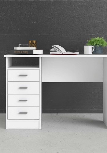 TWILUM Function Plus skrivebord - hvit, m. 4 skuffer