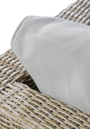 Modulrt utendrs loungesett, med 1 sofa, 1 bord, 2 krakker, beige stoffputer - brun PE-rot (sett med 5)