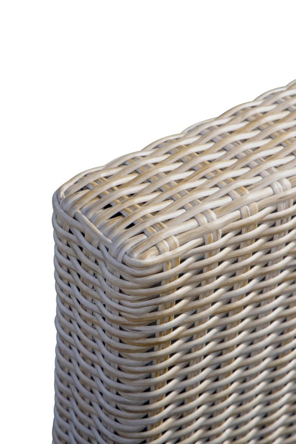 Modulrt utendrs loungesett, med 1 sofa, 1 bord, 2 krakker, beige stoffputer - brun PE-rot (sett med 5)