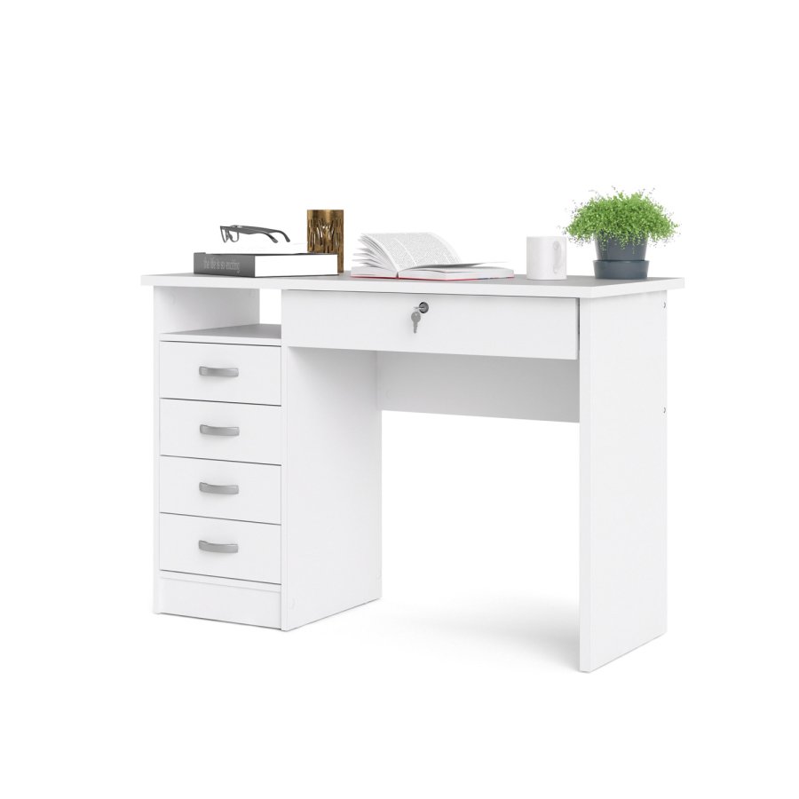 TVILUM Function Plus skrivebord - hvit, m. 5 skuffer 