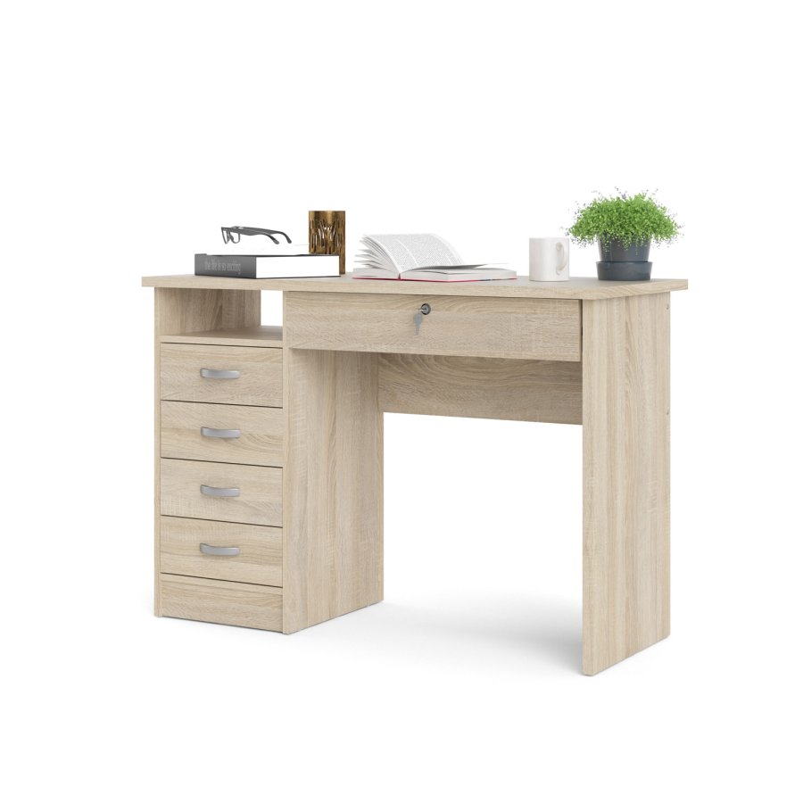 TVILUM Function Plus Schreibtisch - Eichenstruktur, mit 5 Schubladen