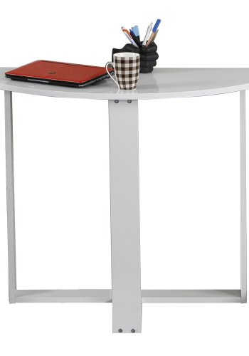 NORDVRK Medium skrivebord, halvrund - blank hvit melamin (106x45)