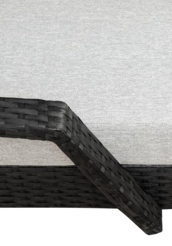 Redondo solstol, med pute - svart polyrattan og grtt stoff