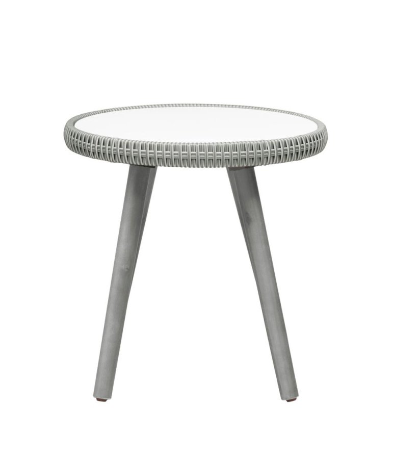 Bistro s�t, m. 2 havestole og 1 havebord, m. gr� puder - gr� PE flet og gr� tr�