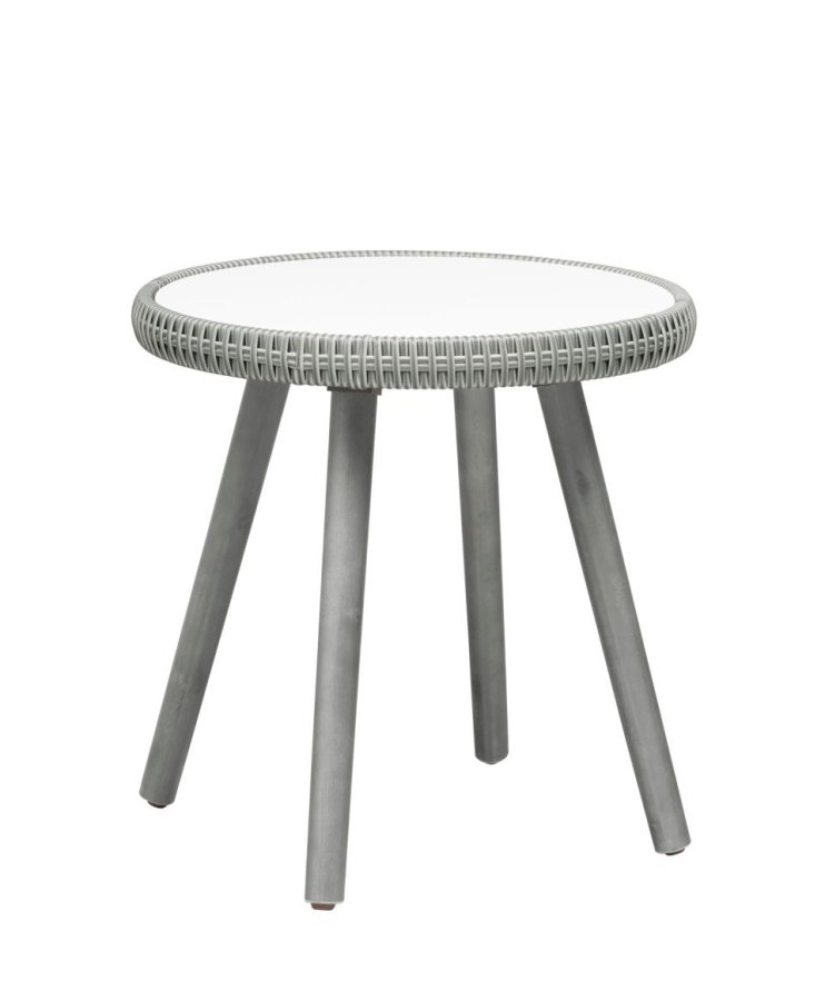 Bistro s�t, m. 2 havestole og 1 havebord, m. gr� puder - gr� PE flet og gr� tr�