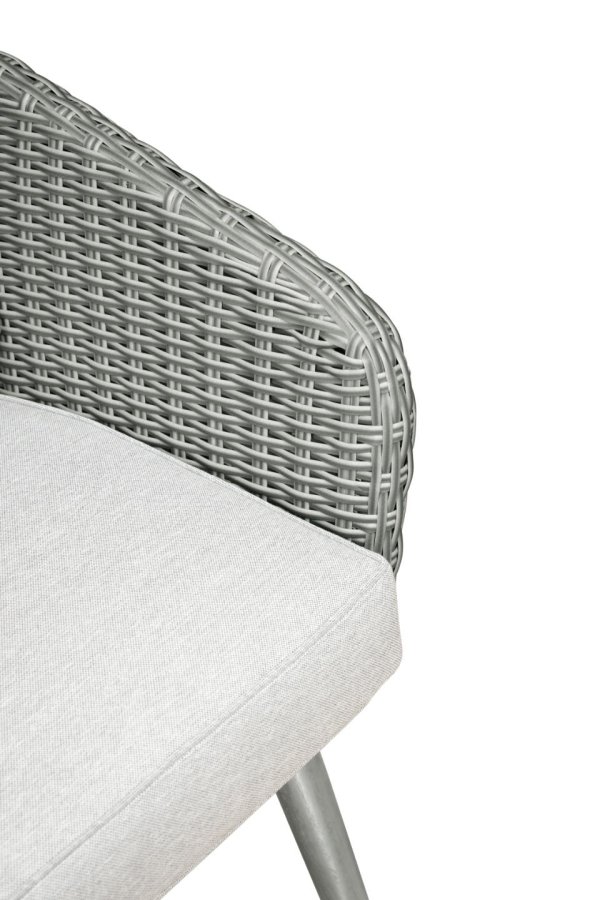 Bistro s�t, m. 2 havestole og 1 havebord, m. gr� puder - gr� PE flet og gr� tr�