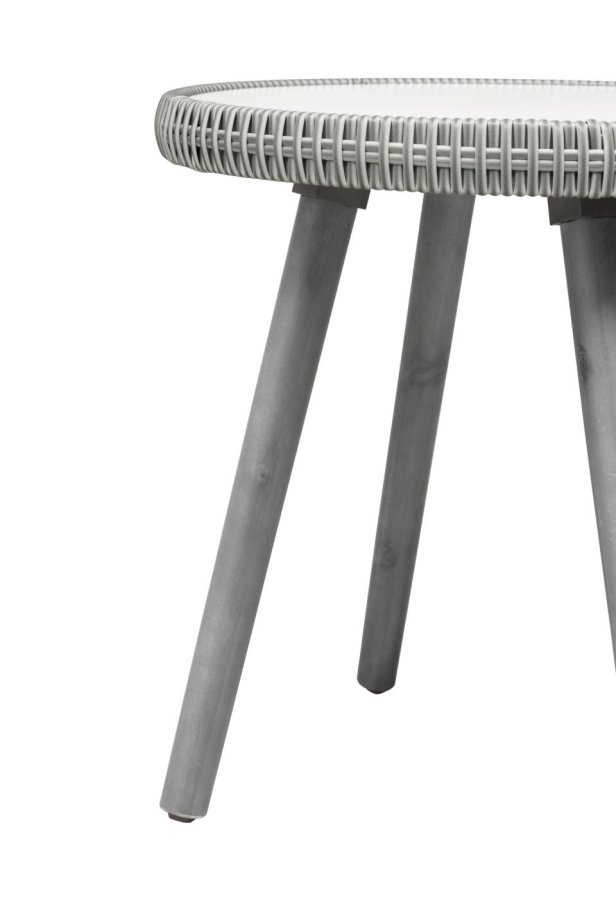 Bistro s�t, m. 2 havestole og 1 havebord, m. gr� puder - gr� PE flet og gr� tr�