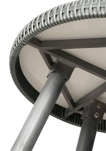 Bistro s�t, m. 2 havestole og 1 havebord, m. gr� puder - gr� PE flet og gr� tr�