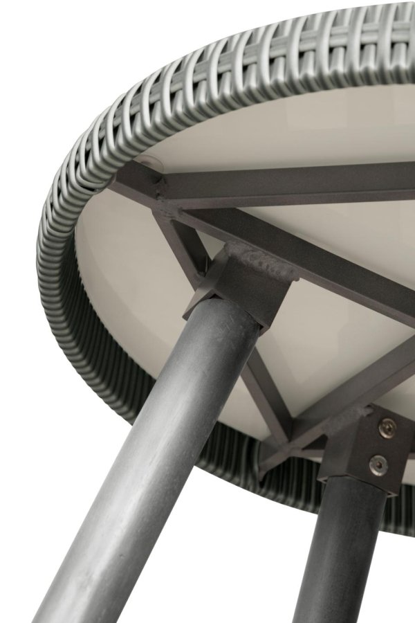 Bistro s�t, m. 2 havestole og 1 havebord, m. gr� puder - gr� PE flet og gr� tr�