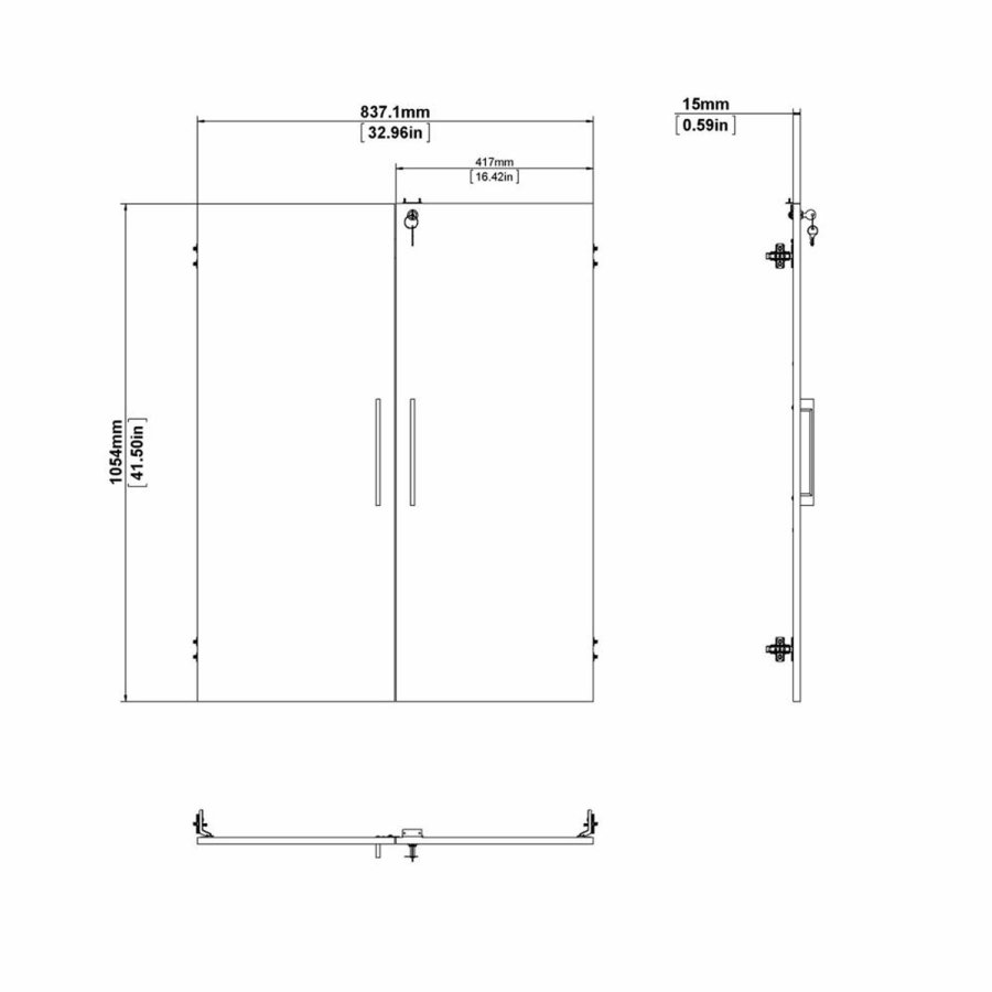 TVILUM Prima Türen mit Schloss - weißes Melamin (2er-Set)