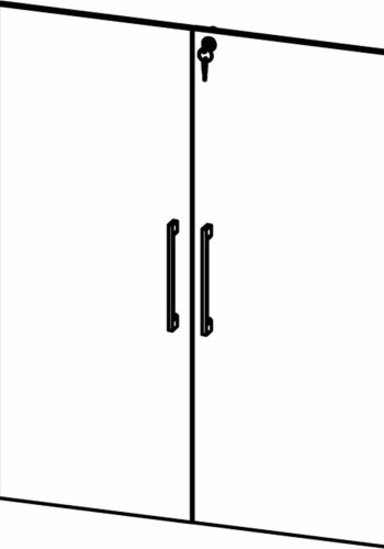 TVILUM Prima Türen mit Schloss - eichenfarbenes Melamin (2er-Set)