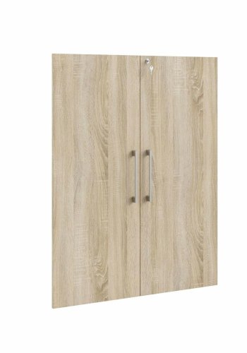 TVILUM Prima Türen mit Schloss - eichenfarbenes Melamin (2er-Set)