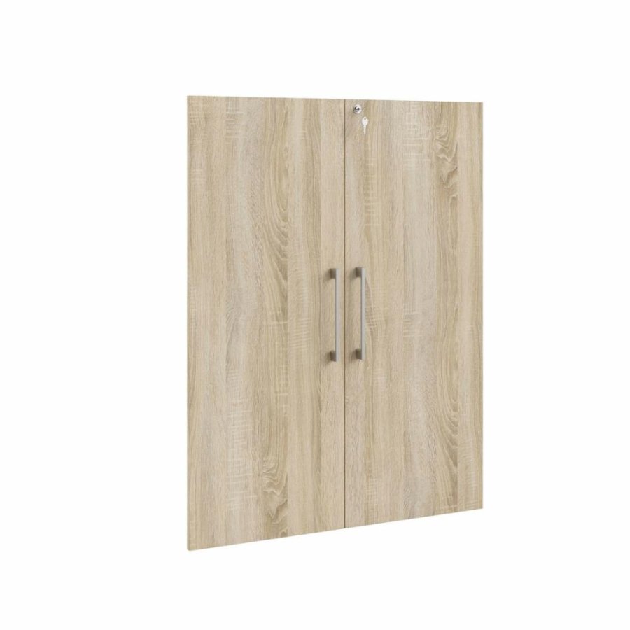 TVILUM Prima Türen mit Schloss - eichenfarbenes Melamin (2er-Set)