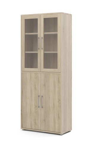 
TVILUM Prima vitrineskab - egestruktur træ, 2 glaslåger
