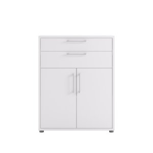 TVILUM Prima kontorkommode - hvitt tre, m. 2 drer og 2 skuffer 