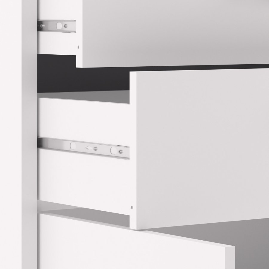 TVILUM Prima Bürokommode - weißes Holz, mit 2 Türen und 2 Schubladen 