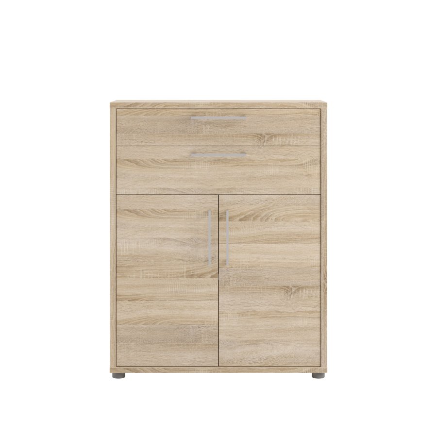 TVILUM Prima Bürokommode - Eichenstruktur, mit 2 Türen und 2 Schubladen 