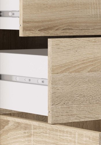 TVILUM Prima Bürokommode - Eichenstruktur, mit 2 Türen und 2 Schubladen 