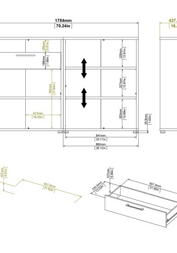 
TVILUM prima reol - hvid træ, med hylder, skuffer og låger
