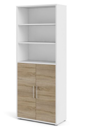 TVILUM Prima Büroregal - weiß, mit 2 Türen 