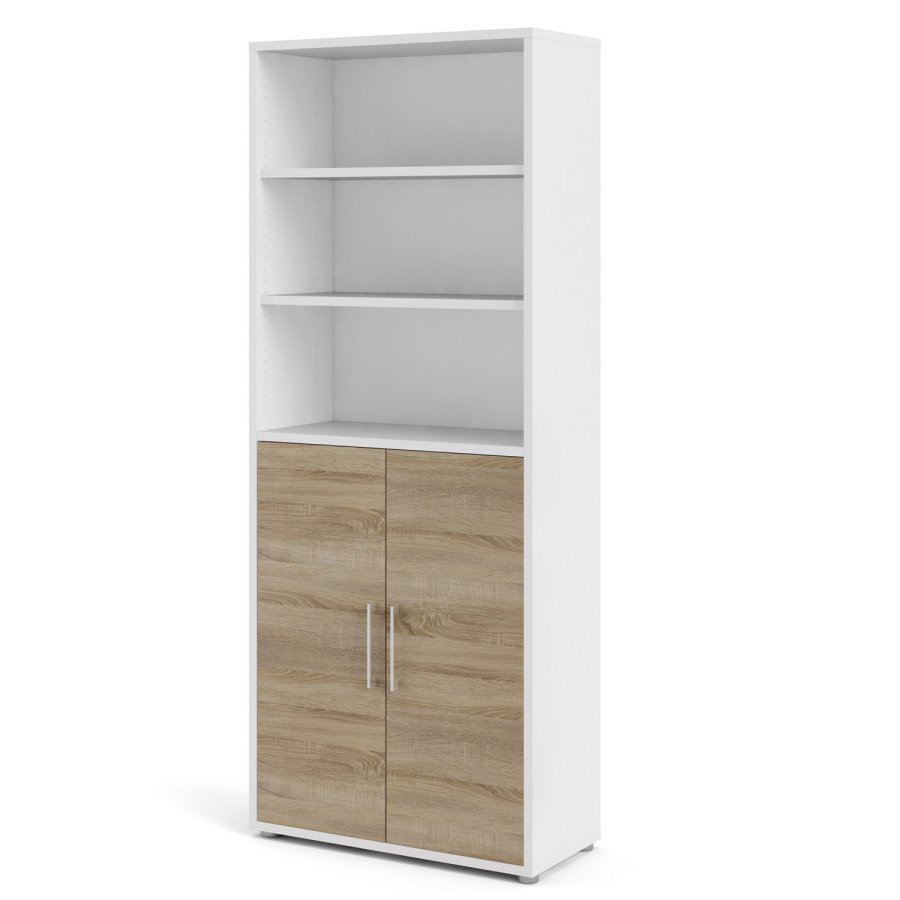 TVILUM Prima Büroregal - weiß, mit 2 Türen 